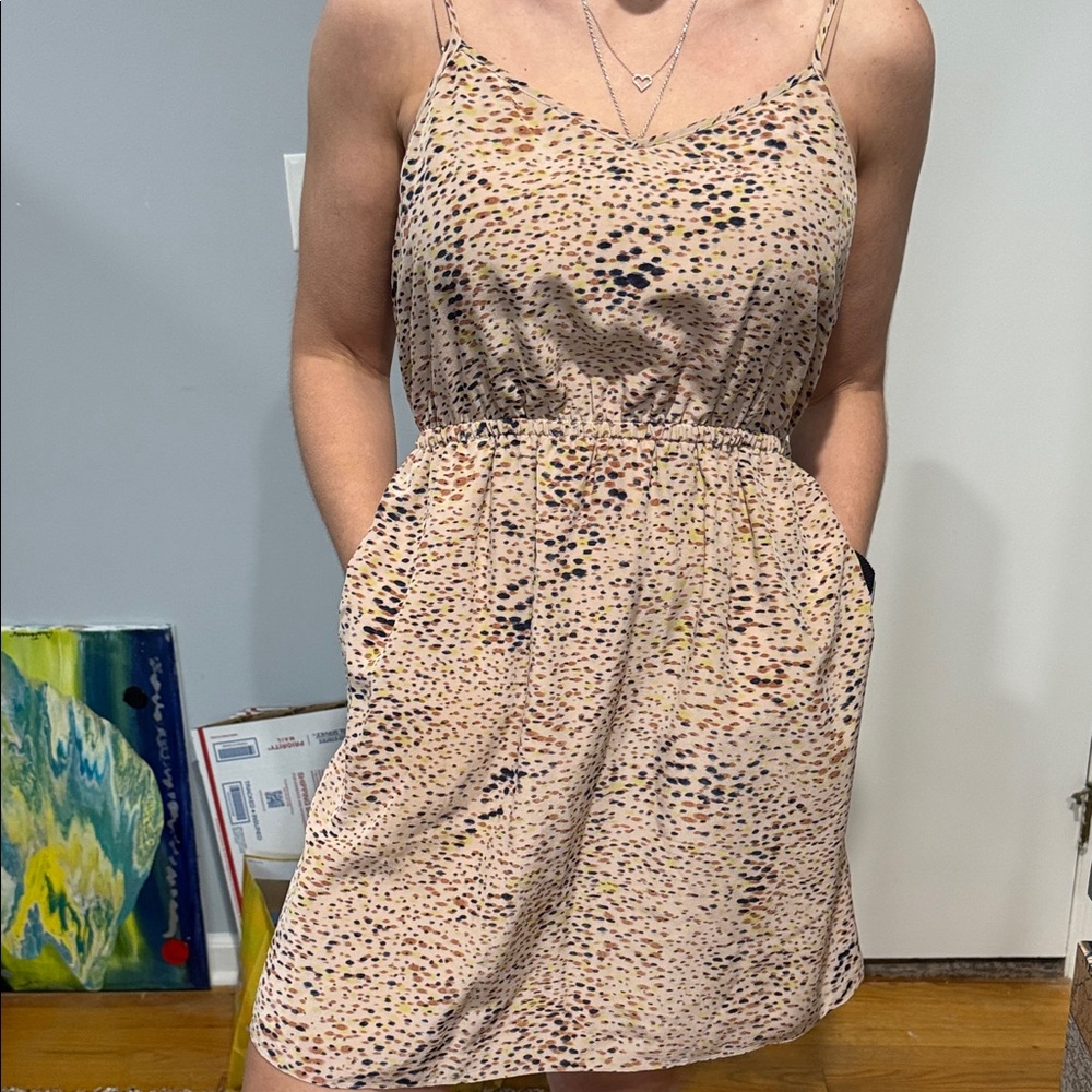 Chic Spotted Mini Dress in Cream